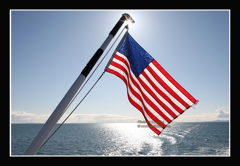 American Flag on Ferry