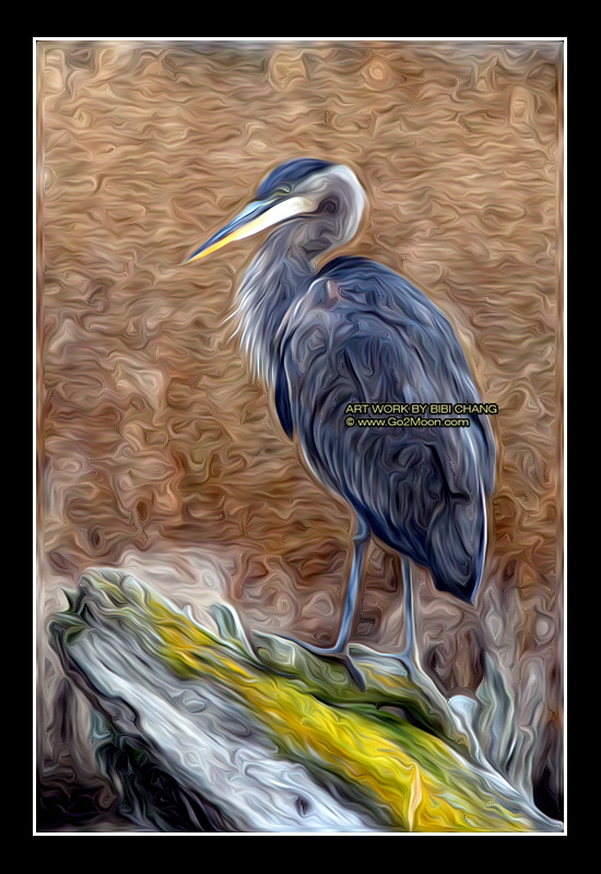 Blue Heron Oil Painting